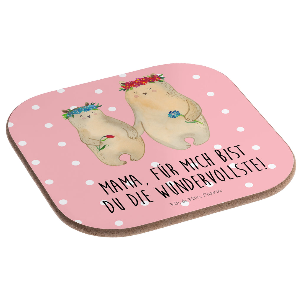 Quadratische Untersetzer Bären mit Blumenkranz Bierdeckel, Glasuntersetzer, Untersetzer Gläser, Getränkeuntersetzer, Familie, Vatertag, Muttertag, Bruder, Schwester, Mama, Papa, Oma, Opa, Bär, Bären, Mutter, Mutti, Mami, Lieblingsmensch, Lieblingsmama, beste Mutter, weltbeste Mama, Geschenk Mama. Muttertag, Tochter, Kind, Kinder, Töchter, Family, Vorbild