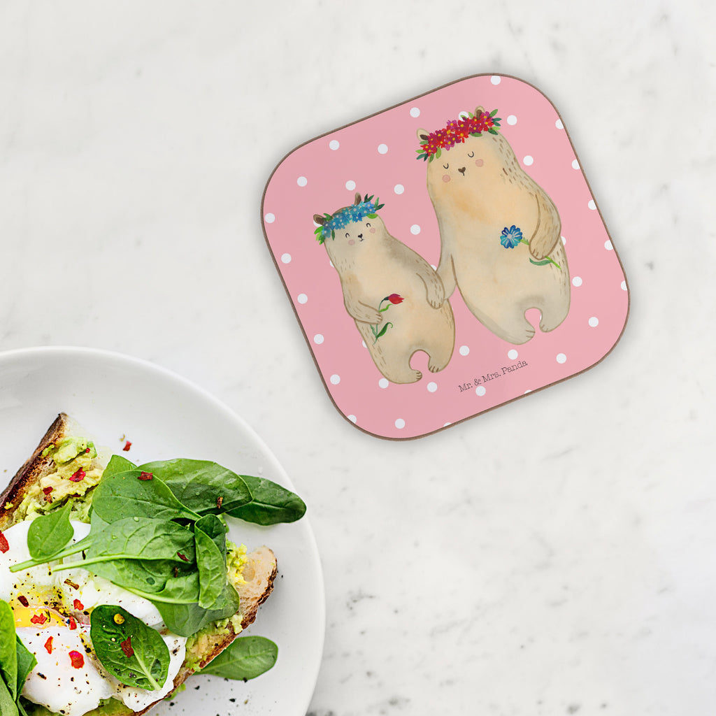 Quadratische Untersetzer Bären mit Blumenkranz Bierdeckel, Glasuntersetzer, Untersetzer Gläser, Getränkeuntersetzer, Familie, Vatertag, Muttertag, Bruder, Schwester, Mama, Papa, Oma, Opa, Bär, Bären, Mutter, Mutti, Mami, Lieblingsmensch, Lieblingsmama, beste Mutter, weltbeste Mama, Geschenk Mama. Muttertag, Tochter, Kind, Kinder, Töchter, Family, Vorbild