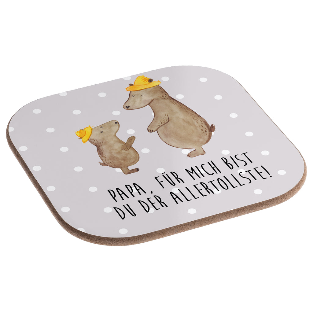 Quadratische Untersetzer Bären mit Hut Bierdeckel, Glasuntersetzer, Untersetzer Gläser, Getränkeuntersetzer, Familie, Vatertag, Muttertag, Bruder, Schwester, Mama, Papa, Oma, Opa, Bär, Bären, Vater, Papi, Paps, Dad, Daddy, Lieblingsmensch, Sohn, Söhne, Kind, Kinder, Vater-Sohn, Family, Vorbild