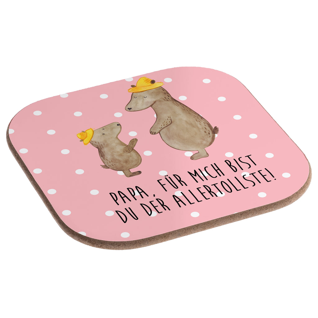 Quadratische Untersetzer Bären mit Hut Bierdeckel, Glasuntersetzer, Untersetzer Gläser, Getränkeuntersetzer, Familie, Vatertag, Muttertag, Bruder, Schwester, Mama, Papa, Oma, Opa, Bär, Bären, Vater, Papi, Paps, Dad, Daddy, Lieblingsmensch, Sohn, Söhne, Kind, Kinder, Vater-Sohn, Family, Vorbild