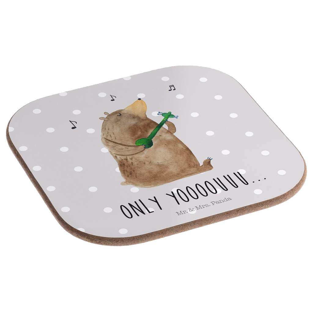 Quadratische Untersetzer Bär Gitarre Bierdeckel, Glasuntersetzer, Untersetzer Gläser, Getränkeuntersetzer, Bär, Teddy, Teddybär
