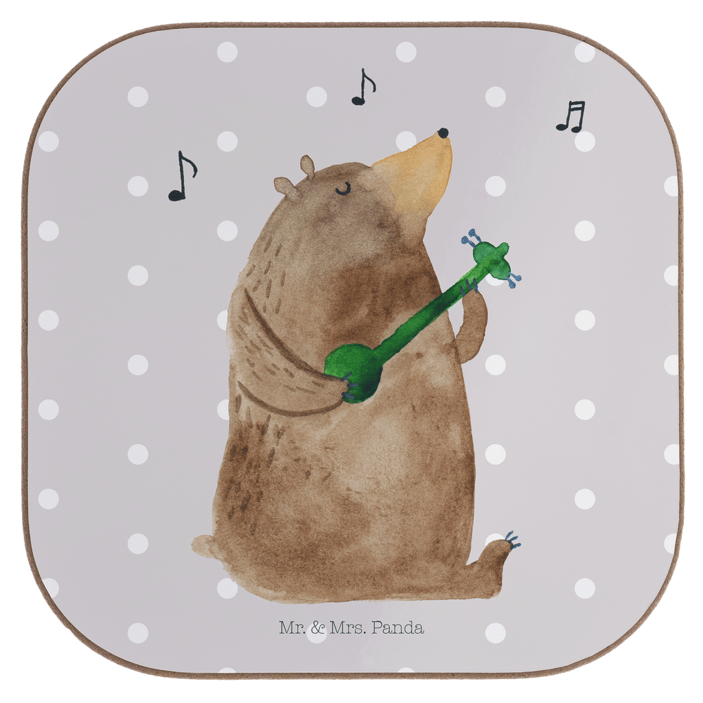 Quadratische Untersetzer Bär Gitarre Bierdeckel, Glasuntersetzer, Untersetzer Gläser, Getränkeuntersetzer, Bär, Teddy, Teddybär