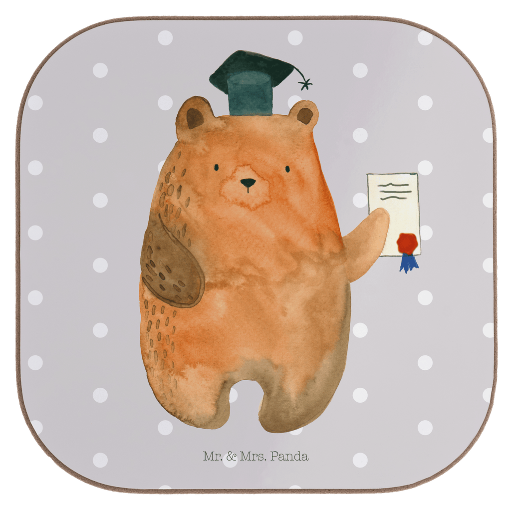 Quadratische Untersetzer Prüfungsbär Bierdeckel, Glasuntersetzer, Untersetzer Gläser, Getränkeuntersetzer, Bär, Teddy, Teddybär, Abitur, Prüfungen, Prüfung bestanden, Abschluss, Zeugnis, Abschlusszeugnis