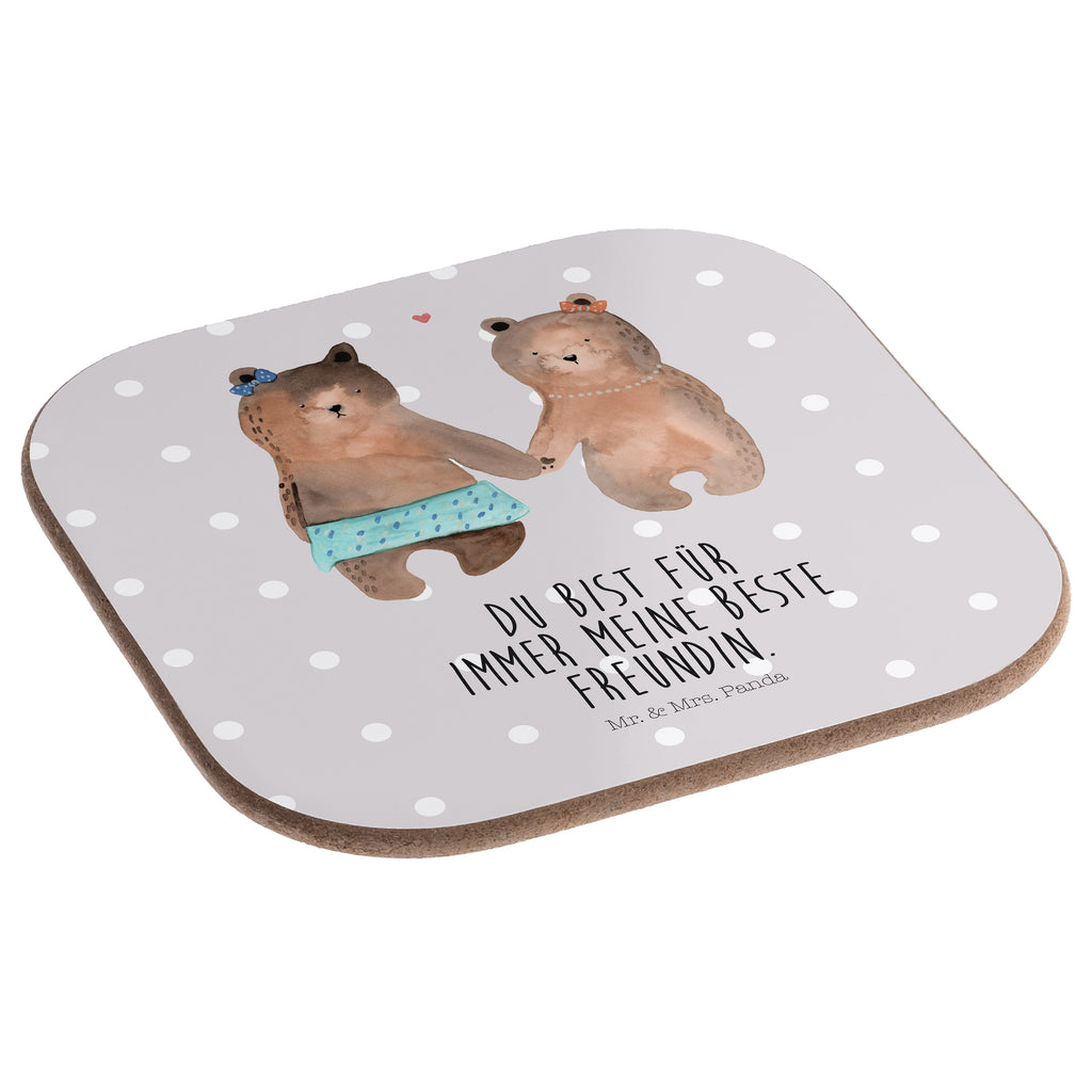 Quadratische Untersetzer Bär Freundin Bierdeckel, Glasuntersetzer, Untersetzer Gläser, Getränkeuntersetzer, Bär, Teddy, Teddybär, Bär Freundin Beste Freund Liebe Liebesbeweis Verliebt Kumpel Kumpeliene