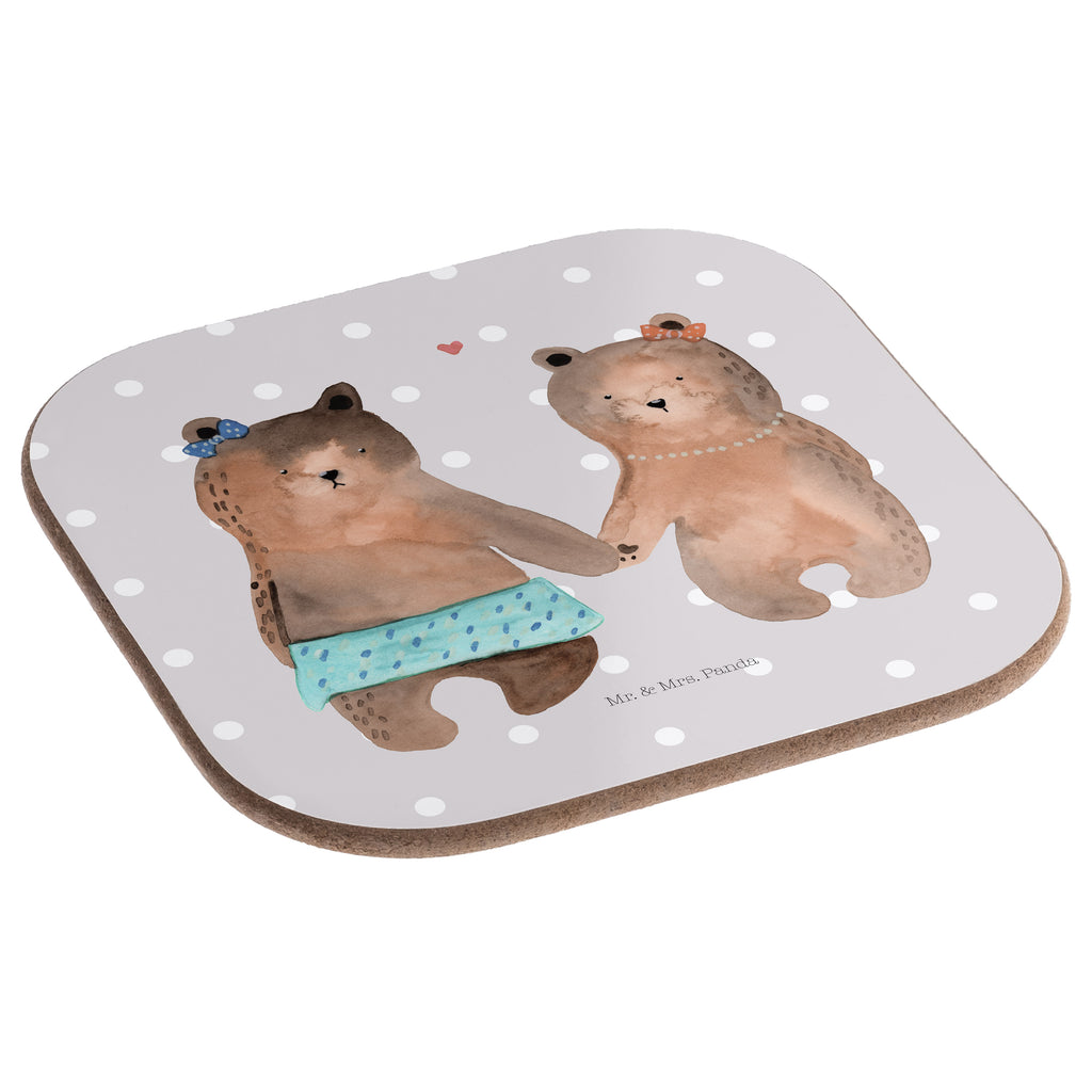 Quadratische Untersetzer Bär Freundin Bierdeckel, Glasuntersetzer, Untersetzer Gläser, Getränkeuntersetzer, Bär, Teddy, Teddybär, Bär Freundin Beste Freund Liebe Liebesbeweis Verliebt Kumpel Kumpeliene