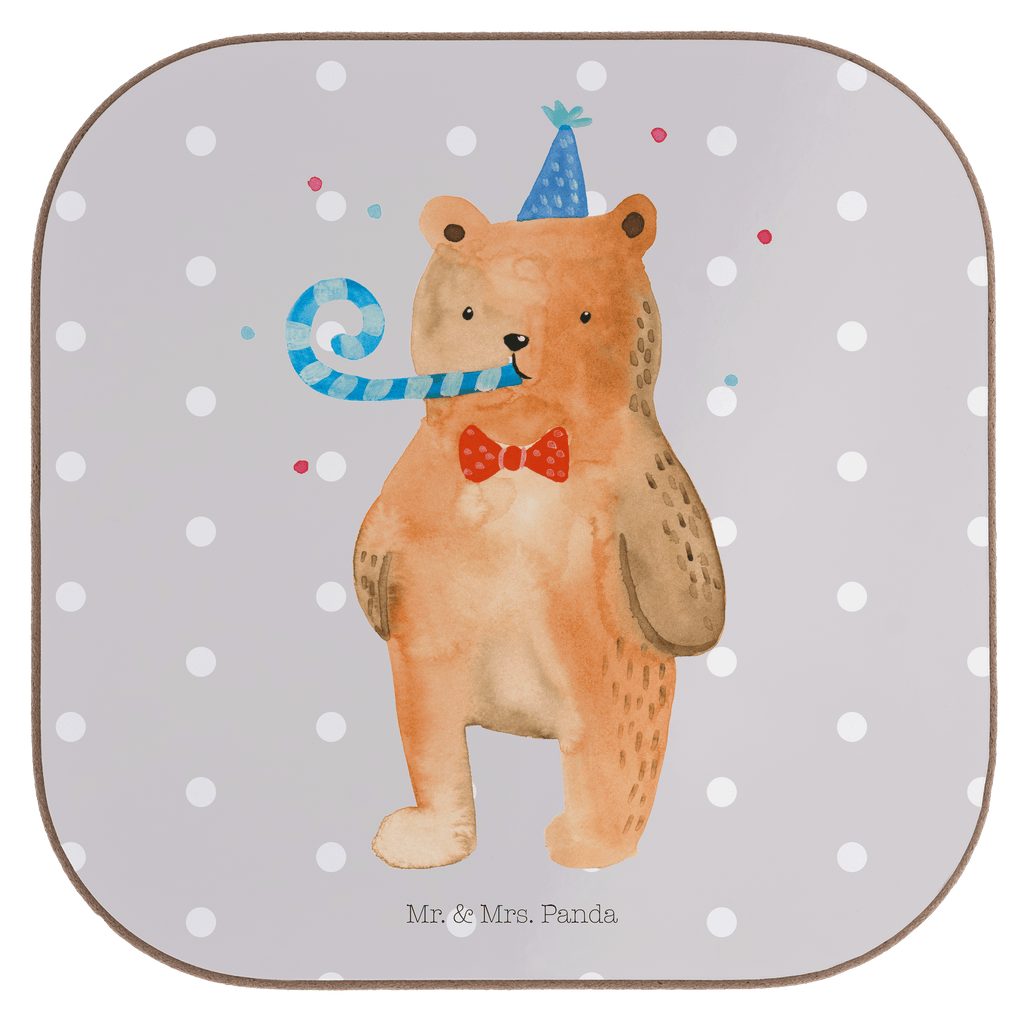Quadratische Untersetzer Birthday Bär Bierdeckel, Glasuntersetzer, Untersetzer Gläser, Getränkeuntersetzer, Bär, Teddy, Teddybär, Happy Birthday, Alles Gute, Glückwunsch, Geburtstag