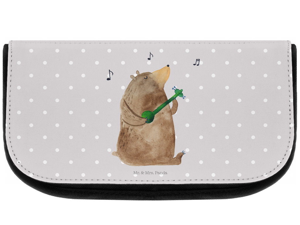 Kosmetiktasche Bär Lied Kosmetikbeutel, Kulturtasche, Kulturbeutel, Schminktasche, Make-Up Tasche, Bär, Teddy, Teddybär, Bärchen, Bear, Liebeslied, Lied, Song, Valentinstag, Valentine, Geschenk, Partner, Liebe, Freundin, Frau, Herz, Spruch