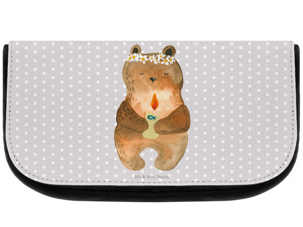 Kosmetiktasche Kommunion-Bär Kosmetikbeutel, Kulturtasche, Kulturbeutel, Schminktasche, Make-Up Tasche, Bär, Teddy, Teddybär, Kommunion, Gottes Segen, Taufkerze, katholisch