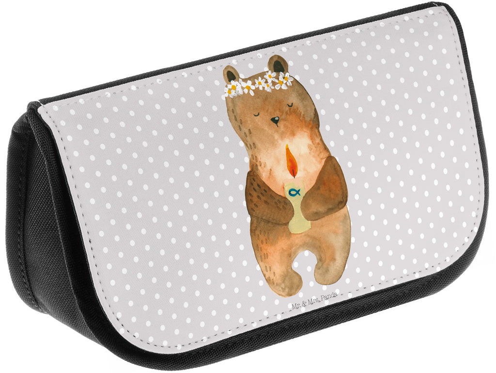 Kosmetiktasche Kommunion-Bär Kosmetikbeutel, Kulturtasche, Kulturbeutel, Schminktasche, Make-Up Tasche, Bär, Teddy, Teddybär, Kommunion, Gottes Segen, Taufkerze, katholisch