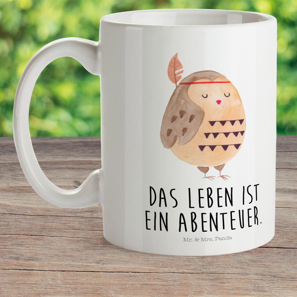 Kindertasse Eule Federschmuck Kunststoff Tasse, Kindergarten, Tasse, Trinkbecher, Camping Becher, Kaffeetasse, Kunststoffbecher, Kindergartenbecher, Outdoorgeschirr, Kunststoffgeschirr, Reisebecher, Reisetasse, Kinderbecher, Eule, Eule Deko, Owl, Das Leben ist ein Abenteuer, Reisespruch, Federschmuck, Dekoration