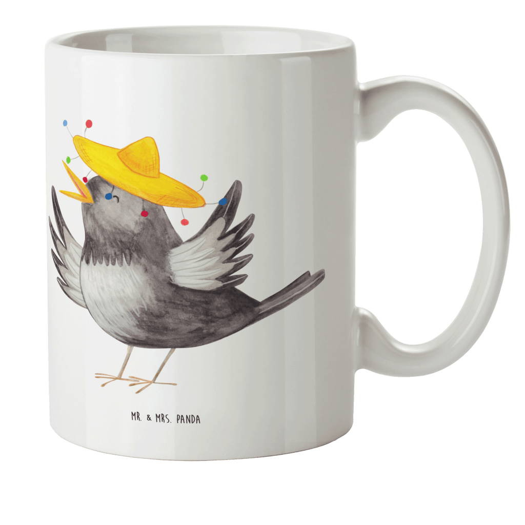 Kindertasse Rabe mit Sombrero Kunststoff Tasse, Kindergarten, Tasse, Trinkbecher, Camping Becher, Kaffeetasse, Kunststoffbecher, Kindergartenbecher, Outdoorgeschirr, Kunststoffgeschirr, Reisebecher, Reisetasse, Kinderbecher, Tiermotive, Gute Laune, lustige Sprüche, Tiere, Rabe, Vogel, Vögel, Spruch positiv, fröhlich sein, glücklich sein, Glück Spruch, froh, Elster, Motivation