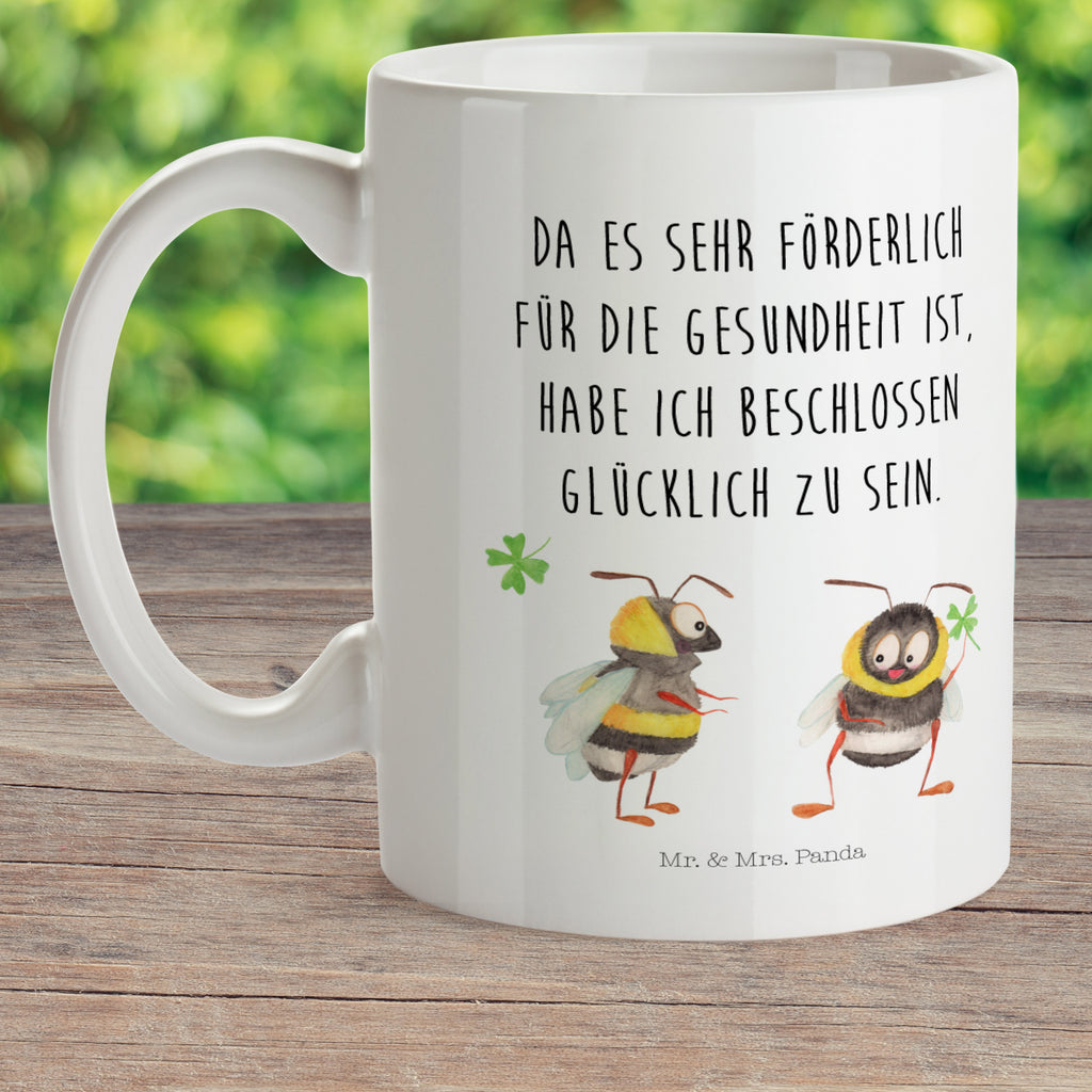 Kindertasse Hummeln mit Kleeblatt Kunststoff Tasse, Kindergarten, Tasse, Trinkbecher, Camping Becher, Kaffeetasse, Kunststoffbecher, Kindergartenbecher, Outdoorgeschirr, Kunststoffgeschirr, Reisebecher, Reisetasse, Kinderbecher, Tiermotive, Gute Laune, lustige Sprüche, Tiere, Hummel, Biene, Spruch positiv, Biene Deko, Spruch schön, glücklich sein, glücklich werden, Spruch fröhlich