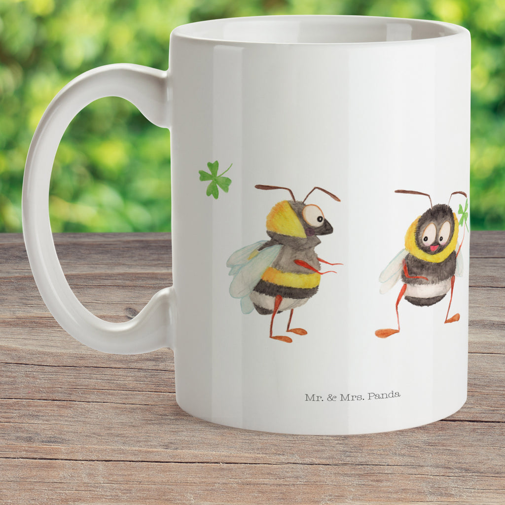 Kindertasse Hummeln mit Kleeblatt Kunststoff Tasse, Kindergarten, Tasse, Trinkbecher, Camping Becher, Kaffeetasse, Kunststoffbecher, Kindergartenbecher, Outdoorgeschirr, Kunststoffgeschirr, Reisebecher, Reisetasse, Kinderbecher, Tiermotive, Gute Laune, lustige Sprüche, Tiere, Hummel, Biene, Spruch positiv, Biene Deko, Spruch schön, glücklich sein, glücklich werden, Spruch fröhlich
