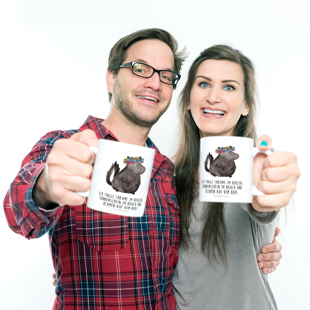 Kindertasse Stinktier Blumenmaedchen Kunststoff Tasse, Kindergarten, Tasse, Trinkbecher, Camping Becher, Kaffeetasse, Kunststoffbecher, Kindergartenbecher, Outdoorgeschirr, Kunststoffgeschirr, Reisebecher, Reisetasse, Kinderbecher, Stinktier, Skunk, Wildtier, Raubtier, Stinker, Stinki, Yoga, Namaste, Lebe, Liebe, Lache