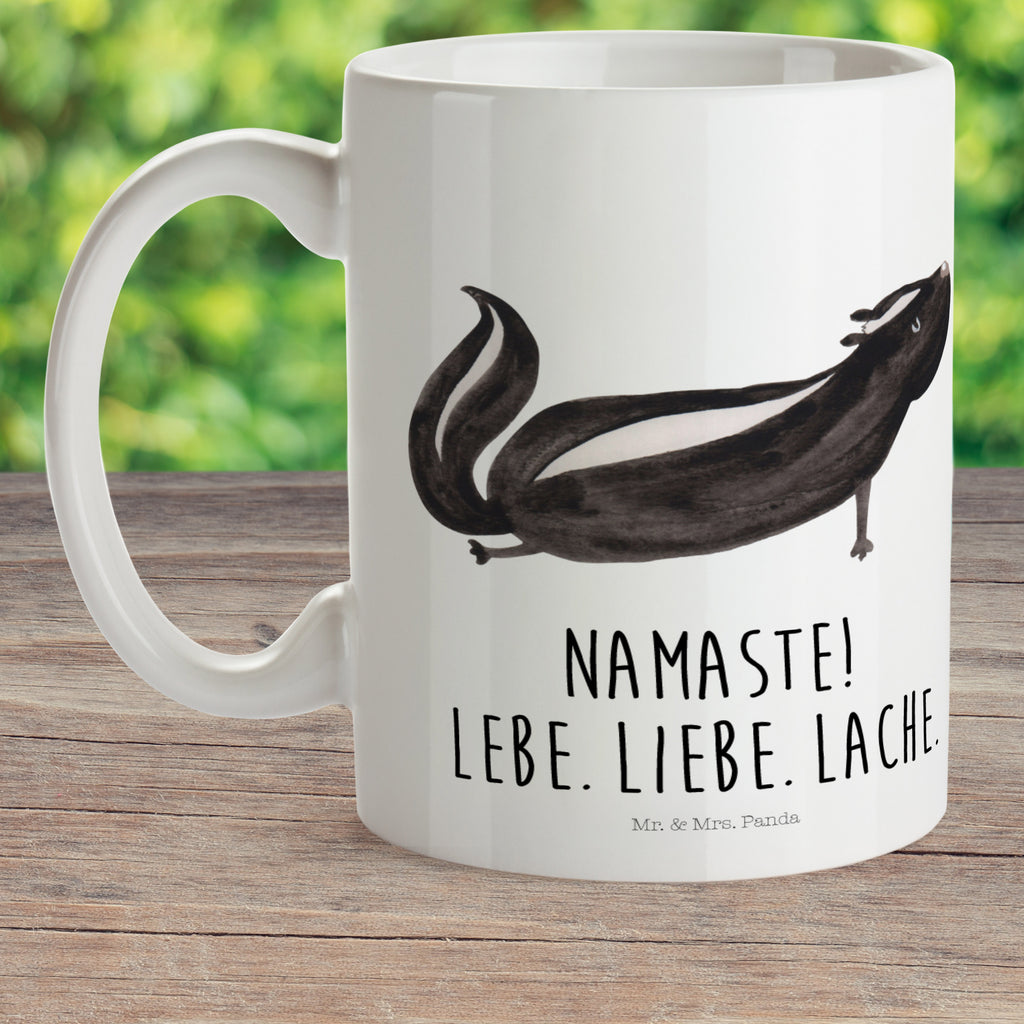 Kindertasse Stinktier Yoga Kunststoff Tasse, Kindergarten, Tasse, Trinkbecher, Camping Becher, Kaffeetasse, Kunststoffbecher, Kindergartenbecher, Outdoorgeschirr, Kunststoffgeschirr, Reisebecher, Reisetasse, Kinderbecher, Stinktier, Skunk, Wildtier, Raubtier, Stinker, Stinki, Yoga, Namaste, Lebe, Liebe, Lache