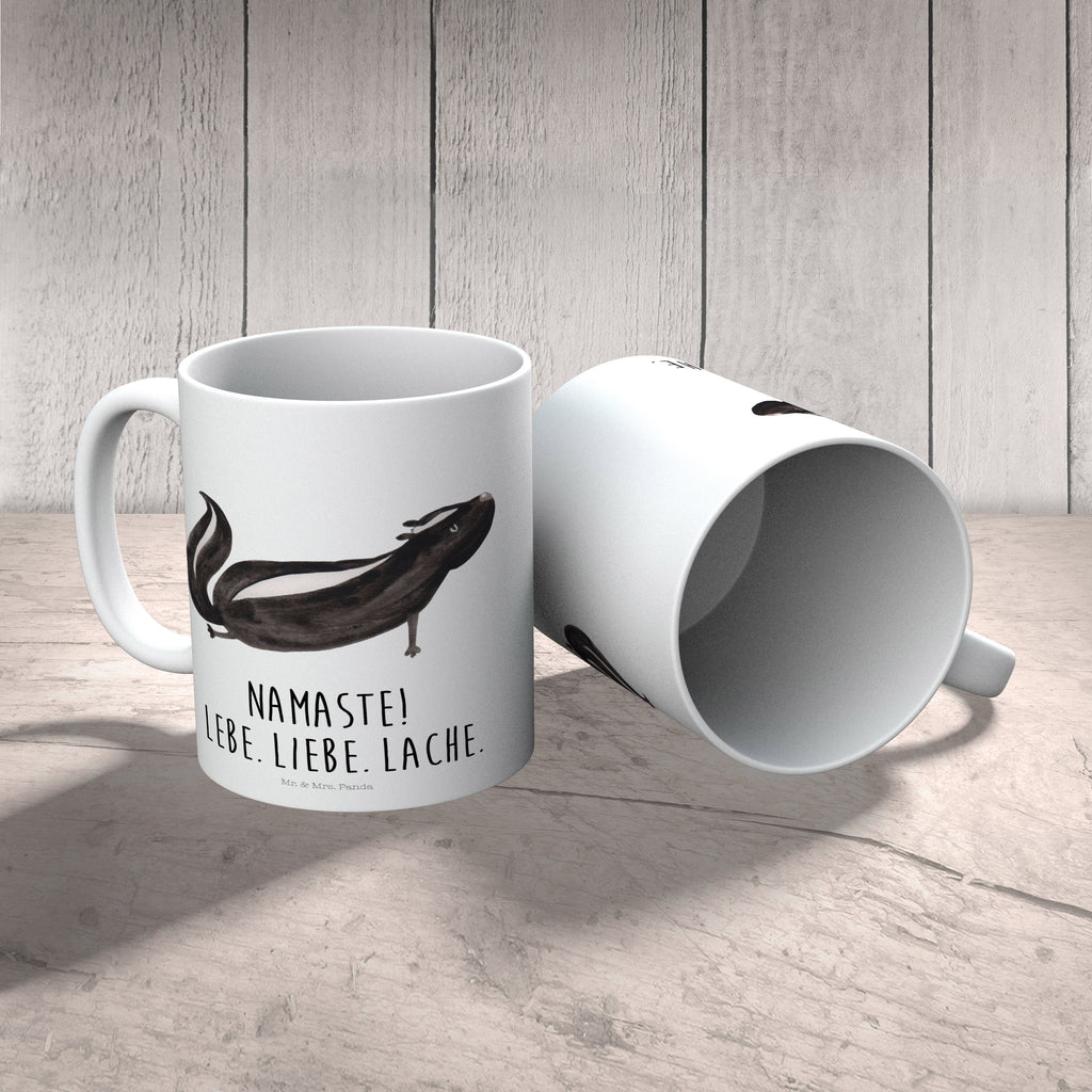 Kindertasse Stinktier Yoga Kunststoff Tasse, Kindergarten, Tasse, Trinkbecher, Camping Becher, Kaffeetasse, Kunststoffbecher, Kindergartenbecher, Outdoorgeschirr, Kunststoffgeschirr, Reisebecher, Reisetasse, Kinderbecher, Stinktier, Skunk, Wildtier, Raubtier, Stinker, Stinki, Yoga, Namaste, Lebe, Liebe, Lache