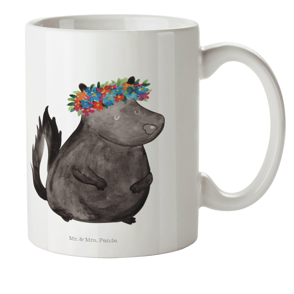 Kindertasse Stinktier Blumenmaedchen Kunststoff Tasse, Kindergarten, Tasse, Trinkbecher, Camping Becher, Kaffeetasse, Kunststoffbecher, Kindergartenbecher, Outdoorgeschirr, Kunststoffgeschirr, Reisebecher, Reisetasse, Kinderbecher, Stinktier, Skunk, Wildtier, Raubtier, Stinker, Stinki, Yoga, Namaste, Lebe, Liebe, Lache