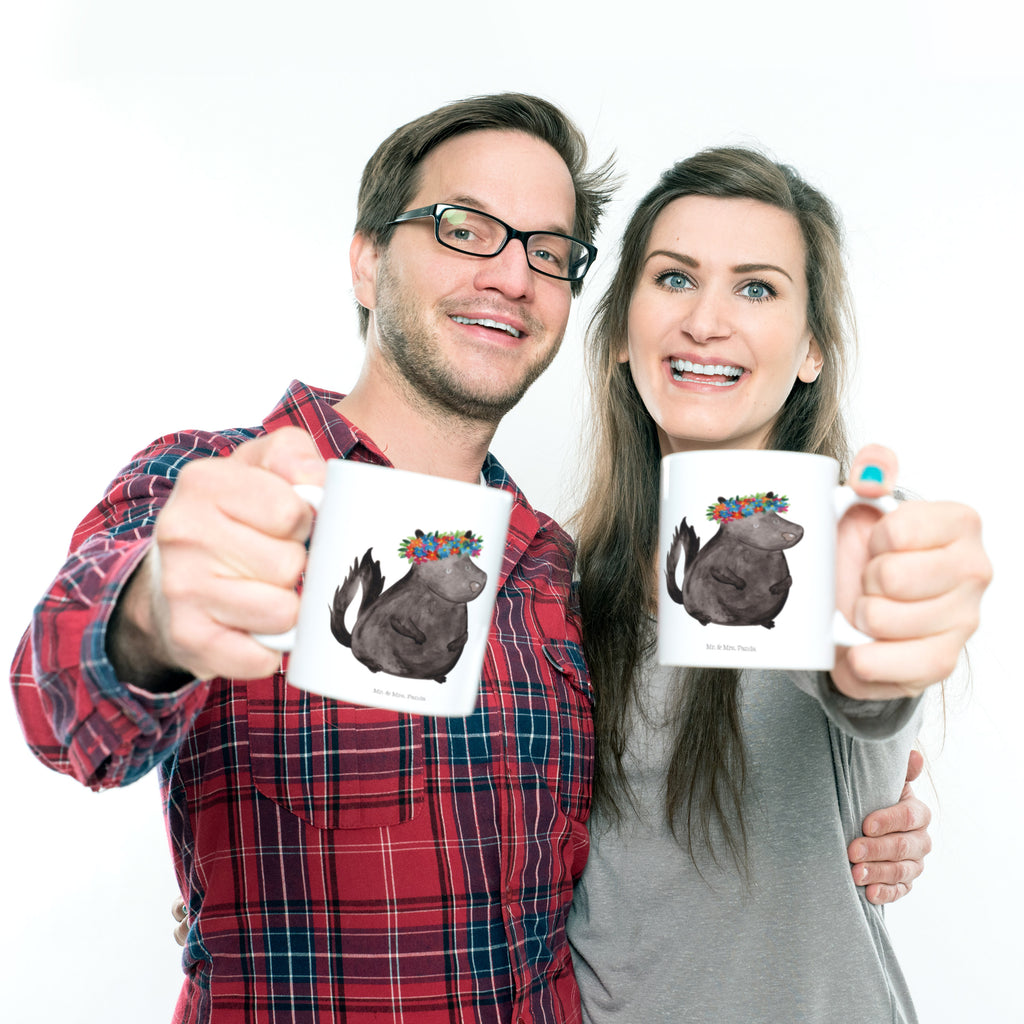 Kindertasse Stinktier Blumenmaedchen Kunststoff Tasse, Kindergarten, Tasse, Trinkbecher, Camping Becher, Kaffeetasse, Kunststoffbecher, Kindergartenbecher, Outdoorgeschirr, Kunststoffgeschirr, Reisebecher, Reisetasse, Kinderbecher, Stinktier, Skunk, Wildtier, Raubtier, Stinker, Stinki, Yoga, Namaste, Lebe, Liebe, Lache