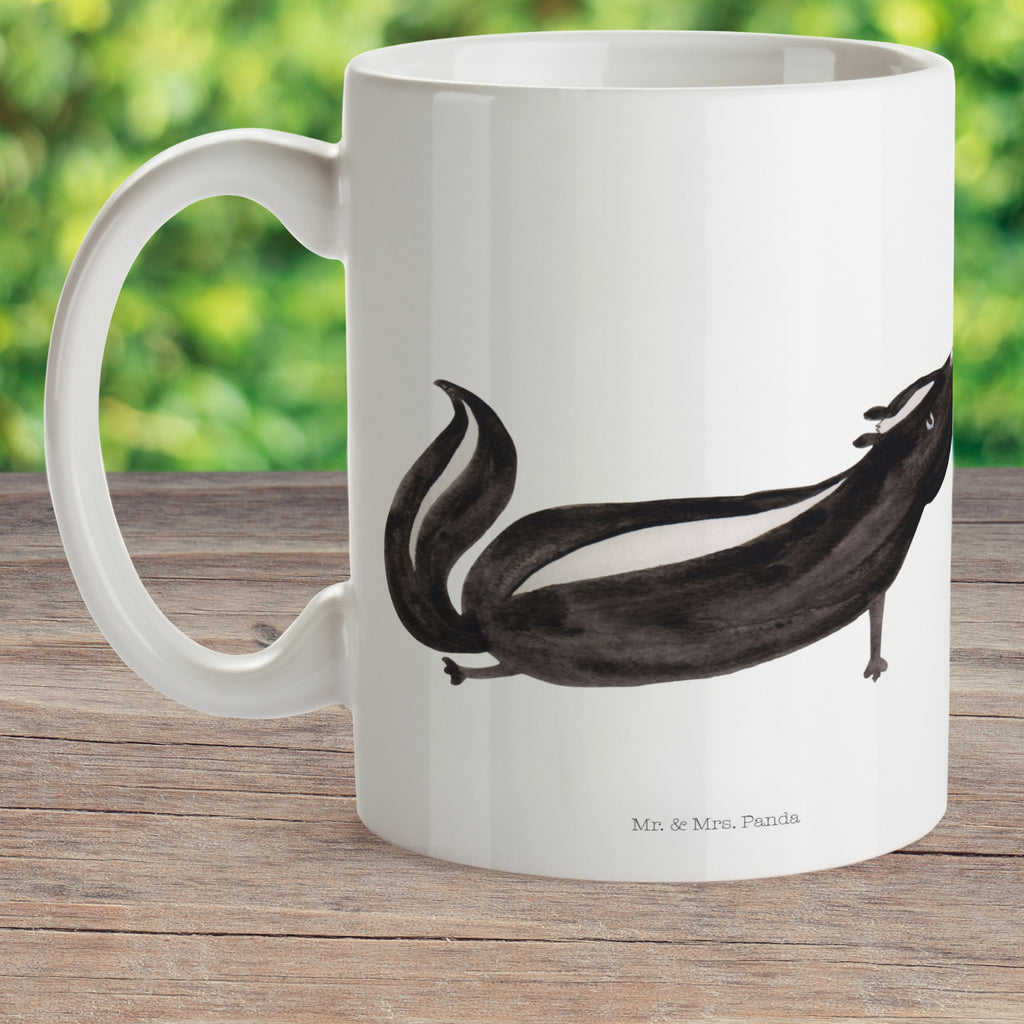 Kindertasse Stinktier Yoga Kunststoff Tasse, Kindergarten, Tasse, Trinkbecher, Camping Becher, Kaffeetasse, Kunststoffbecher, Kindergartenbecher, Outdoorgeschirr, Kunststoffgeschirr, Reisebecher, Reisetasse, Kinderbecher, Stinktier, Skunk, Wildtier, Raubtier, Stinker, Stinki, Yoga, Namaste, Lebe, Liebe, Lache