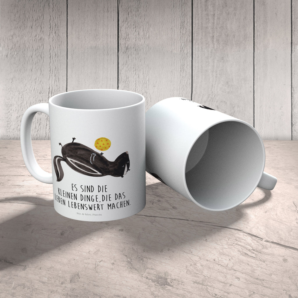 Kindertasse Stinktier Ball Kunststoff Tasse, Kindergarten, Tasse, Trinkbecher, Camping Becher, Kaffeetasse, Kunststoffbecher, Kindergartenbecher, Outdoorgeschirr, Kunststoffgeschirr, Reisebecher, Reisetasse, Kinderbecher, Stinktier, Skunk, Wildtier, Raubtier, Stinker, Stinki, verspielt, Weisheit