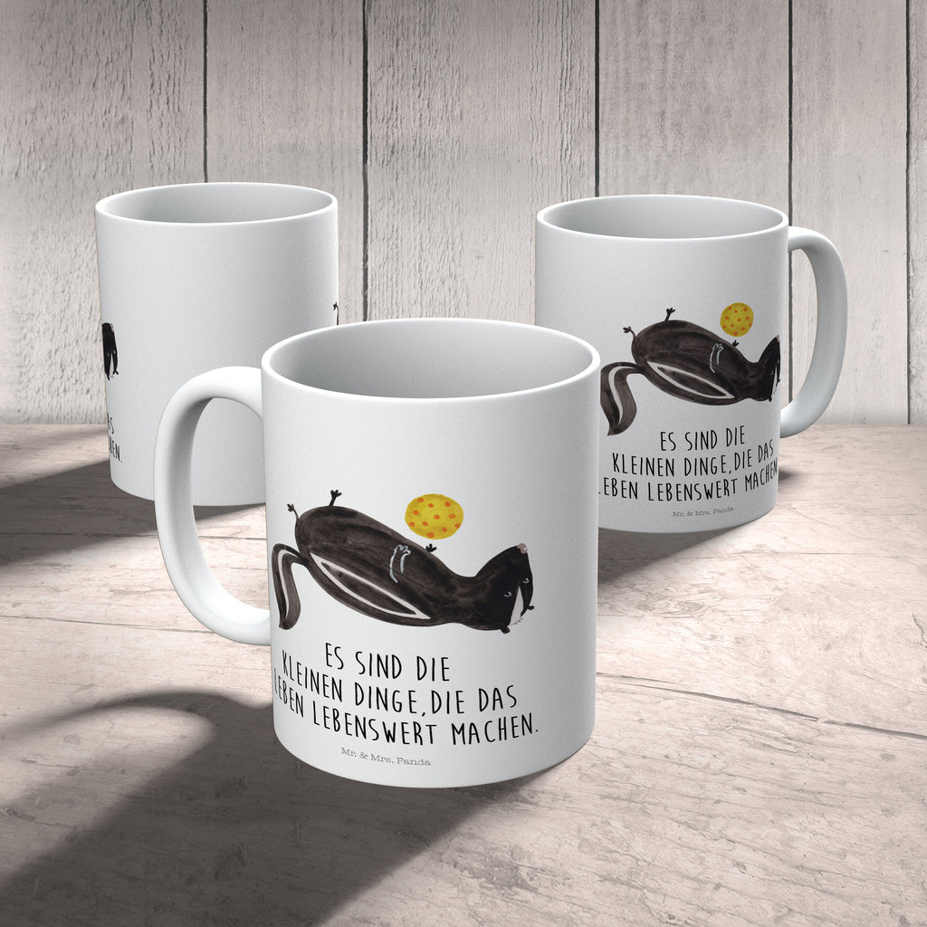 Kindertasse Stinktier Ball Kunststoff Tasse, Kindergarten, Tasse, Trinkbecher, Camping Becher, Kaffeetasse, Kunststoffbecher, Kindergartenbecher, Outdoorgeschirr, Kunststoffgeschirr, Reisebecher, Reisetasse, Kinderbecher, Stinktier, Skunk, Wildtier, Raubtier, Stinker, Stinki, verspielt, Weisheit