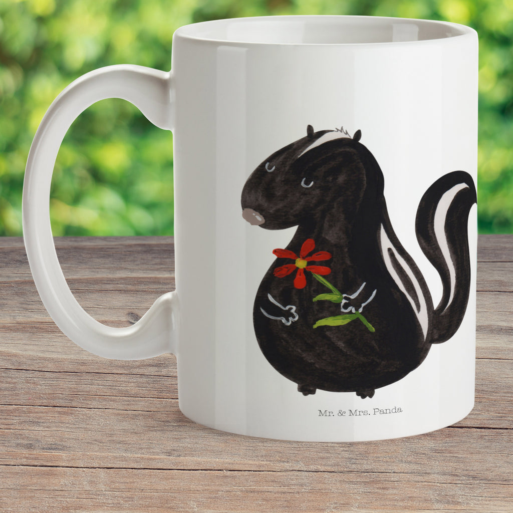 Kindertasse Stinktier Blume Kunststoff Tasse, Kindergarten, Tasse, Trinkbecher, Camping Becher, Kaffeetasse, Kunststoffbecher, Kindergartenbecher, Outdoorgeschirr, Kunststoffgeschirr, Reisebecher, Reisetasse, Kinderbecher, Stinktier, Skunk, Wildtier, Raubtier, Stinker, Stinki, Tagträumer, verträumt, Dreams, Träume