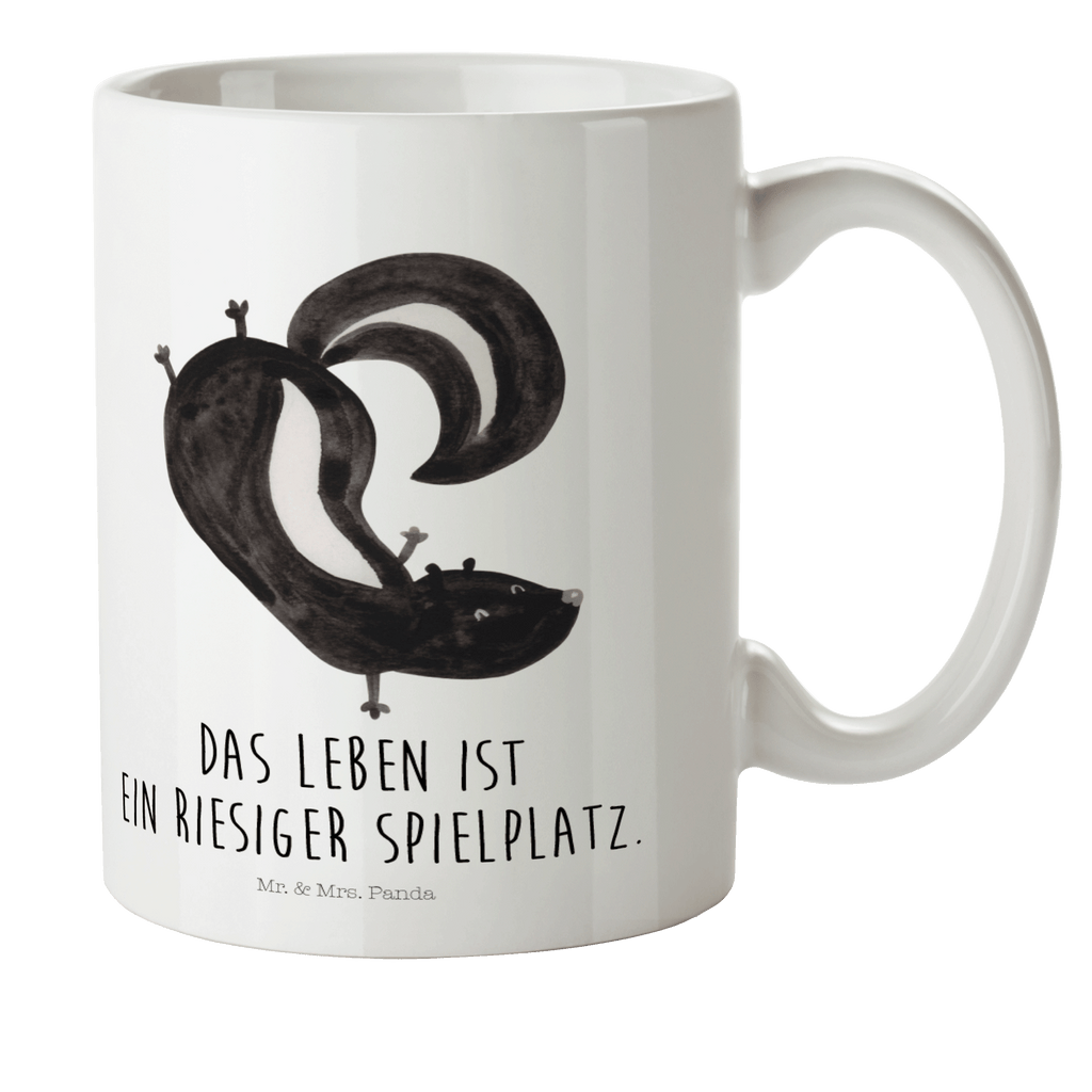 Kindertasse Stinktier Handstand Kunststoff Tasse, Kindergarten, Tasse, Trinkbecher, Camping Becher, Kaffeetasse, Kunststoffbecher, Kindergartenbecher, Outdoorgeschirr, Kunststoffgeschirr, Reisebecher, Reisetasse, Kinderbecher, Stinktier, Skunk, Wildtier, Raubtier, Stinker, Stinki, Spielplatz, verpielt, Kind