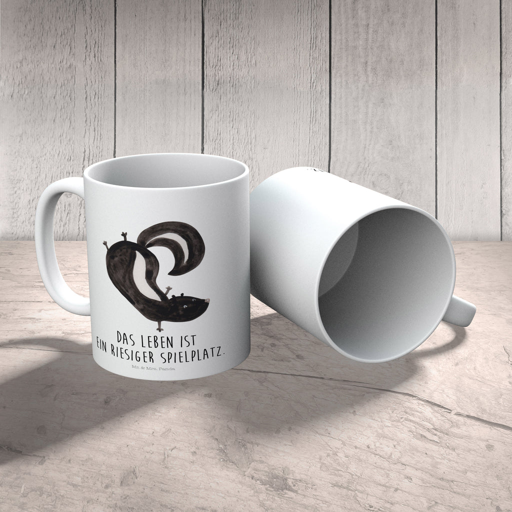 Kindertasse Stinktier Handstand Kunststoff Tasse, Kindergarten, Tasse, Trinkbecher, Camping Becher, Kaffeetasse, Kunststoffbecher, Kindergartenbecher, Outdoorgeschirr, Kunststoffgeschirr, Reisebecher, Reisetasse, Kinderbecher, Stinktier, Skunk, Wildtier, Raubtier, Stinker, Stinki, Spielplatz, verpielt, Kind
