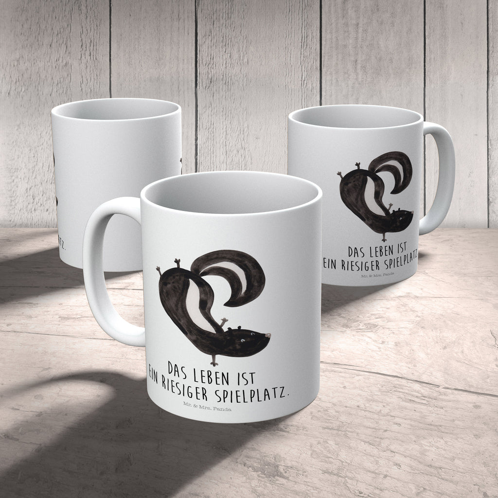 Kindertasse Stinktier Handstand Kunststoff Tasse, Kindergarten, Tasse, Trinkbecher, Camping Becher, Kaffeetasse, Kunststoffbecher, Kindergartenbecher, Outdoorgeschirr, Kunststoffgeschirr, Reisebecher, Reisetasse, Kinderbecher, Stinktier, Skunk, Wildtier, Raubtier, Stinker, Stinki, Spielplatz, verpielt, Kind