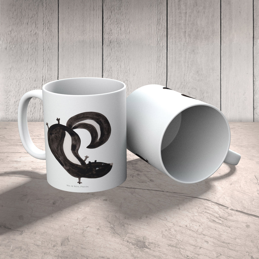 Kindertasse Stinktier Handstand Kunststoff Tasse, Kindergarten, Tasse, Trinkbecher, Camping Becher, Kaffeetasse, Kunststoffbecher, Kindergartenbecher, Outdoorgeschirr, Kunststoffgeschirr, Reisebecher, Reisetasse, Kinderbecher, Stinktier, Skunk, Wildtier, Raubtier, Stinker, Stinki, Spielplatz, verpielt, Kind