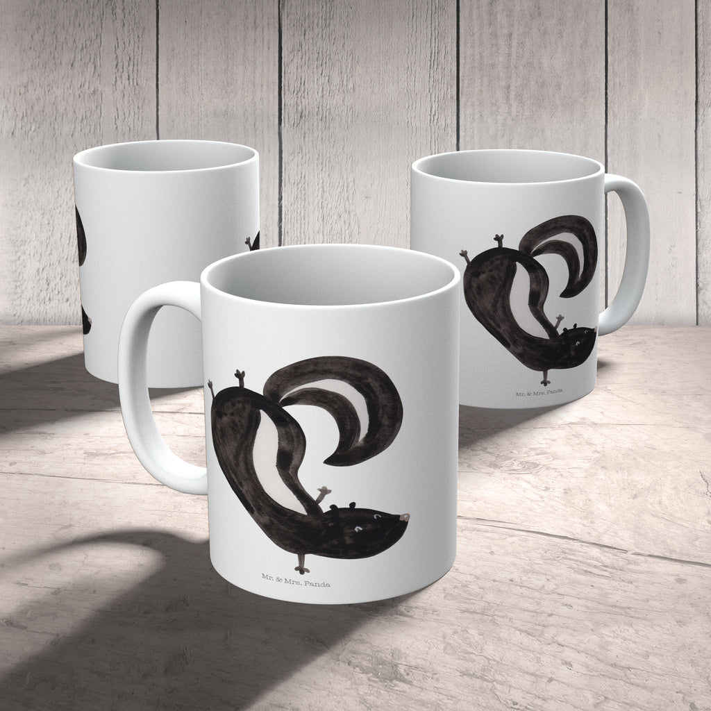 Kindertasse Stinktier Handstand Kunststoff Tasse, Kindergarten, Tasse, Trinkbecher, Camping Becher, Kaffeetasse, Kunststoffbecher, Kindergartenbecher, Outdoorgeschirr, Kunststoffgeschirr, Reisebecher, Reisetasse, Kinderbecher, Stinktier, Skunk, Wildtier, Raubtier, Stinker, Stinki, Spielplatz, verpielt, Kind