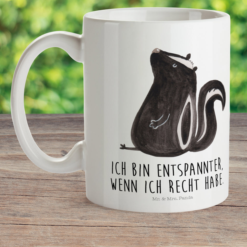 Kindertasse Stinktier sitzend Kunststoff Tasse, Kindergarten, Tasse, Trinkbecher, Camping Becher, Kaffeetasse, Kunststoffbecher, Kindergartenbecher, Outdoorgeschirr, Kunststoffgeschirr, Reisebecher, Reisetasse, Kinderbecher, Stinktier, Skunk, Wildtier, Raubtier, Stinker, Stinki, Spruch, Büro, Recht, Besserwisser