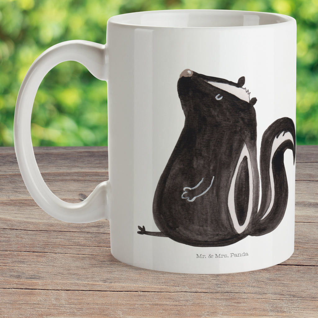 Kindertasse Stinktier sitzend Kunststoff Tasse, Kindergarten, Tasse, Trinkbecher, Camping Becher, Kaffeetasse, Kunststoffbecher, Kindergartenbecher, Outdoorgeschirr, Kunststoffgeschirr, Reisebecher, Reisetasse, Kinderbecher, Stinktier, Skunk, Wildtier, Raubtier, Stinker, Stinki, Spruch, Büro, Recht, Besserwisser