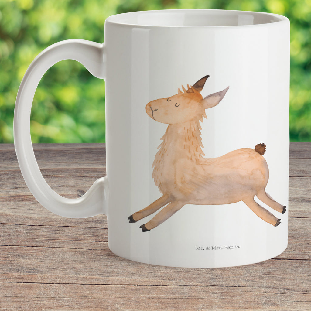 Kindertasse Lama springend Kunststoff Tasse, Kindergarten, Tasse, Trinkbecher, Camping Becher, Kaffeetasse, Kunststoffbecher, Kindergartenbecher, Outdoorgeschirr, Kunststoffgeschirr, Reisebecher, Reisetasse, Kinderbecher, Lama, Alpaka, Lamas, Lieblingstag, Happy day, fröhlich, Glück, Freundin, Liebeskummer, Neustart, guten Morgen, Start, Prüfung, Abitur