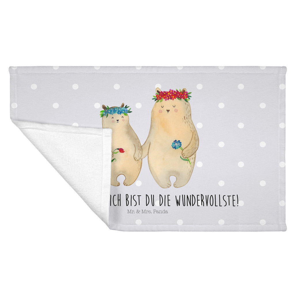 Gäste Handtuch Bären mit Blumenkranz Gästetuch, Reisehandtuch, Sport Handtuch, Frottier, Kinder Handtuch, Familie, Vatertag, Muttertag, Bruder, Schwester, Mama, Papa, Oma, Opa, Bär, Bären, Mutter, Mutti, Mami, Lieblingsmensch, Lieblingsmama, beste Mutter, weltbeste Mama, Geschenk Mama. Muttertag, Tochter, Kind, Kinder, Töchter, Family, Vorbild