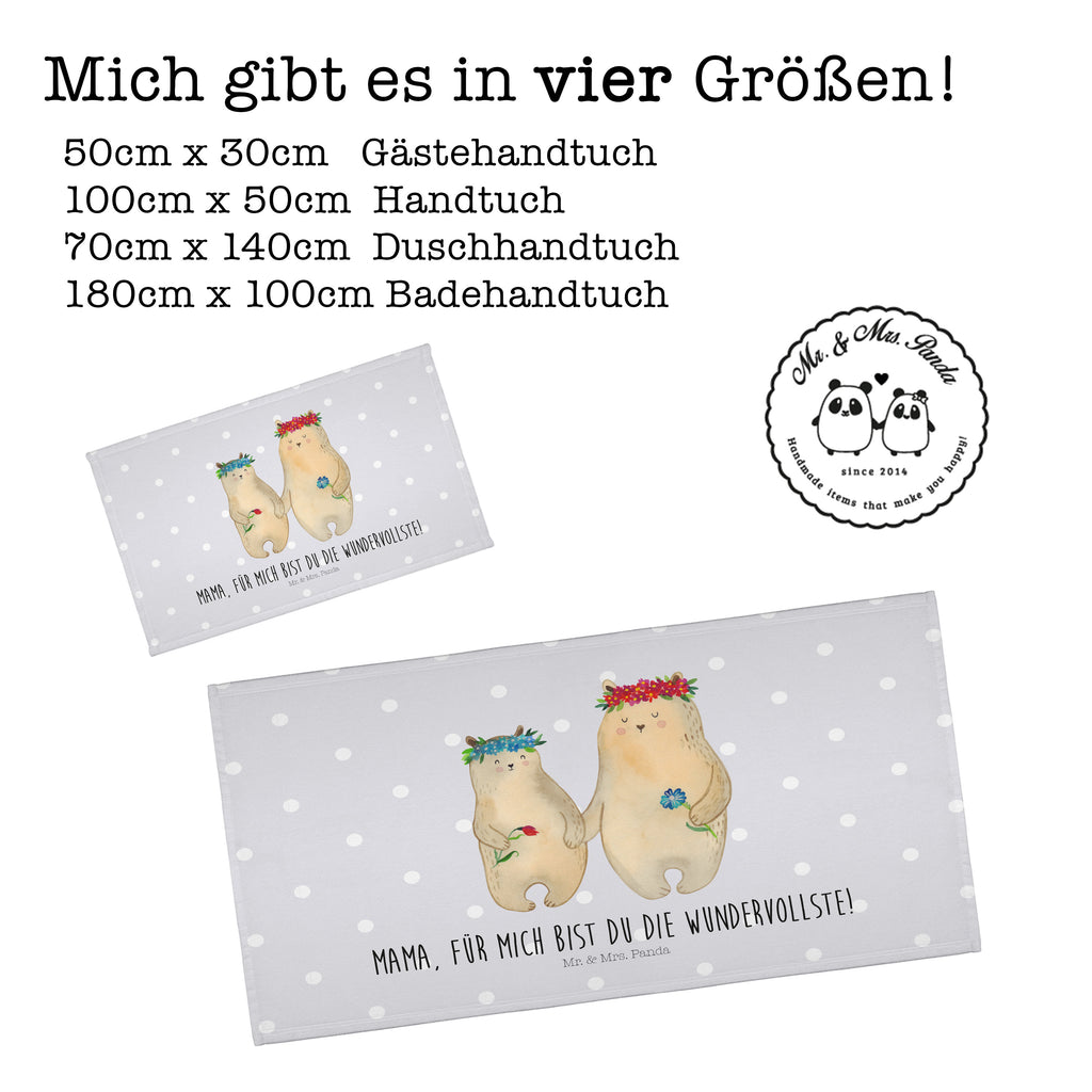 Gäste Handtuch Bären mit Blumenkranz Gästetuch, Reisehandtuch, Sport Handtuch, Frottier, Kinder Handtuch, Familie, Vatertag, Muttertag, Bruder, Schwester, Mama, Papa, Oma, Opa, Bär, Bären, Mutter, Mutti, Mami, Lieblingsmensch, Lieblingsmama, beste Mutter, weltbeste Mama, Geschenk Mama. Muttertag, Tochter, Kind, Kinder, Töchter, Family, Vorbild
