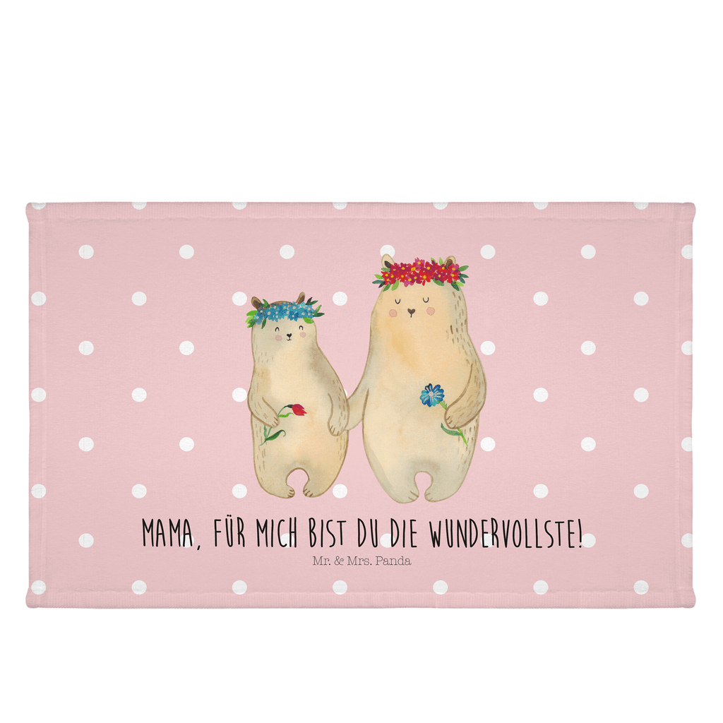 Gäste Handtuch Bären mit Blumenkranz Gästetuch, Reisehandtuch, Sport Handtuch, Frottier, Kinder Handtuch, Familie, Vatertag, Muttertag, Bruder, Schwester, Mama, Papa, Oma, Opa, Bär, Bären, Mutter, Mutti, Mami, Lieblingsmensch, Lieblingsmama, beste Mutter, weltbeste Mama, Geschenk Mama. Muttertag, Tochter, Kind, Kinder, Töchter, Family, Vorbild