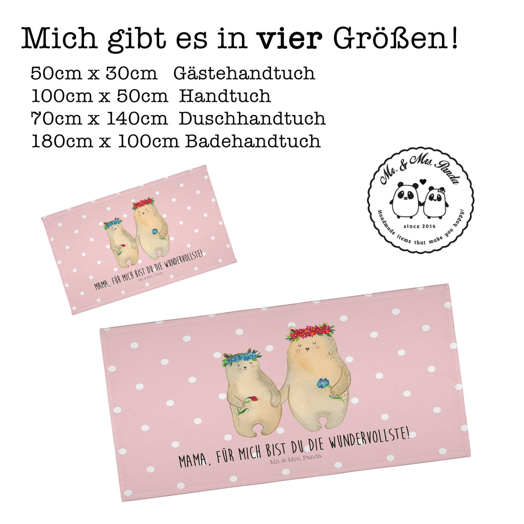 Gäste Handtuch Bären mit Blumenkranz Gästetuch, Reisehandtuch, Sport Handtuch, Frottier, Kinder Handtuch, Familie, Vatertag, Muttertag, Bruder, Schwester, Mama, Papa, Oma, Opa, Bär, Bären, Mutter, Mutti, Mami, Lieblingsmensch, Lieblingsmama, beste Mutter, weltbeste Mama, Geschenk Mama. Muttertag, Tochter, Kind, Kinder, Töchter, Family, Vorbild