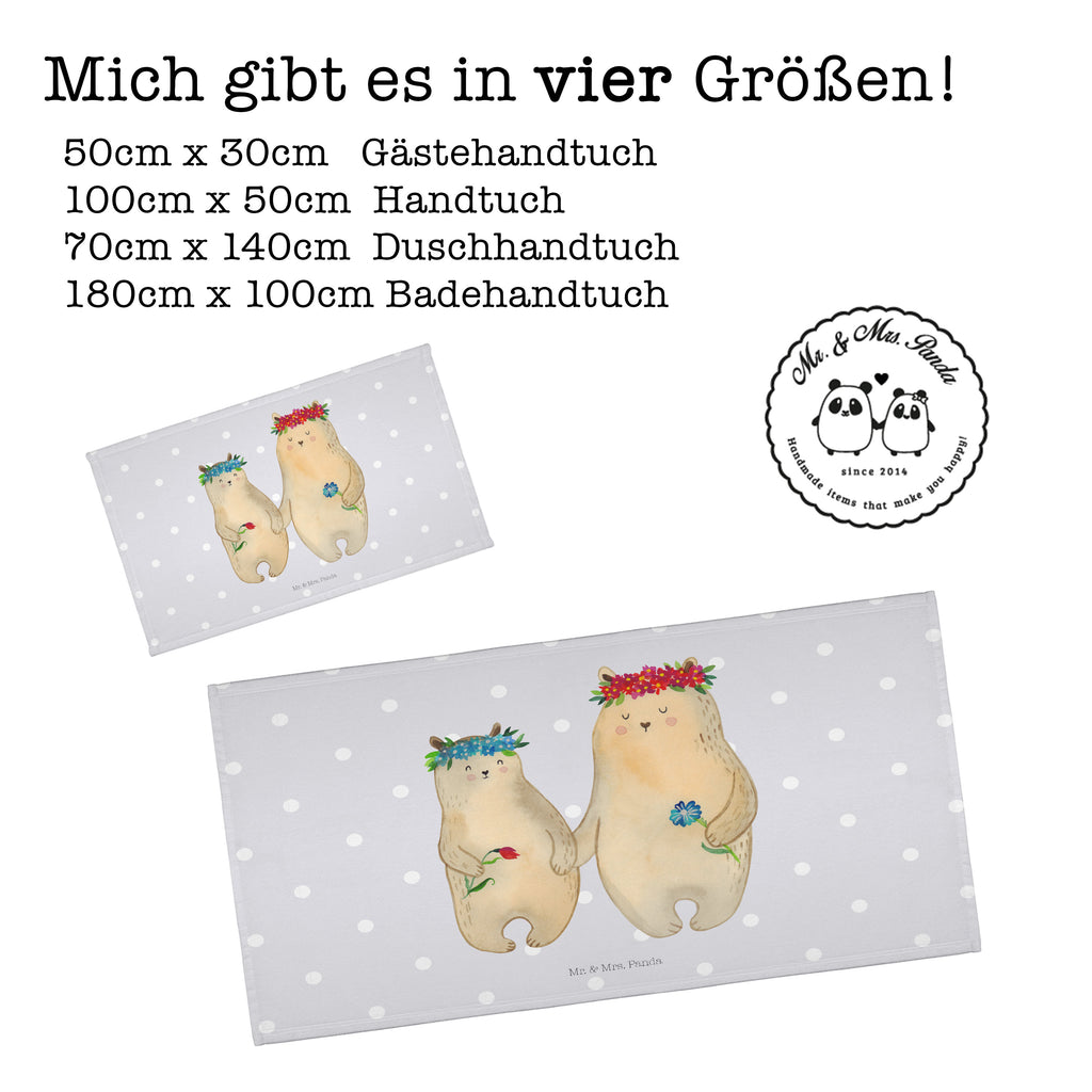 Gäste Handtuch Bären mit Blumenkranz Gästetuch, Reisehandtuch, Sport Handtuch, Frottier, Kinder Handtuch, Familie, Vatertag, Muttertag, Bruder, Schwester, Mama, Papa, Oma, Opa, Bär, Bären, Mutter, Mutti, Mami, Lieblingsmensch, Lieblingsmama, beste Mutter, weltbeste Mama, Geschenk Mama. Muttertag, Tochter, Kind, Kinder, Töchter, Family, Vorbild