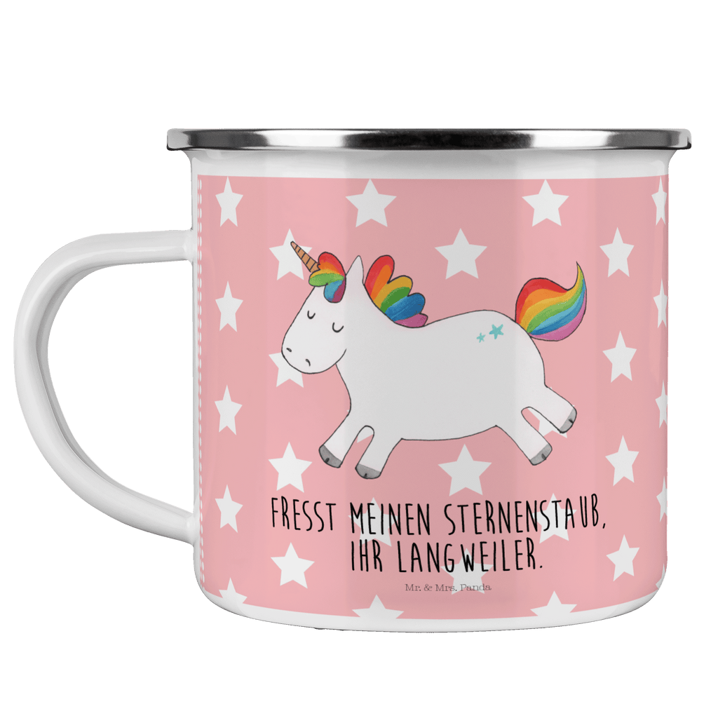 Camping Emaille Tasse Einhorn Happy Campingtasse, Trinkbecher, Metalltasse, Outdoor Tasse, Emaille Trinkbecher, Blechtasse Outdoor, Emaille Campingbecher, Edelstahl Trinkbecher, Metalltasse für Camping, Kaffee Blechtasse, Camping Tasse Metall, Einhorn, Einhörner, Einhorn Deko, Pegasus, Unicorn, glücklich, fröhlich, Spaß, Freude, Lebensfreude, witzig, spannend, Lächeln, Lachen