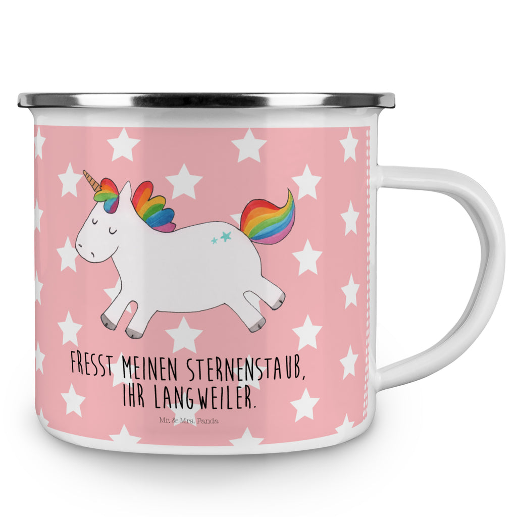 Camping Emaille Tasse Einhorn Happy Campingtasse, Trinkbecher, Metalltasse, Outdoor Tasse, Emaille Trinkbecher, Blechtasse Outdoor, Emaille Campingbecher, Edelstahl Trinkbecher, Metalltasse für Camping, Kaffee Blechtasse, Camping Tasse Metall, Einhorn, Einhörner, Einhorn Deko, Pegasus, Unicorn, glücklich, fröhlich, Spaß, Freude, Lebensfreude, witzig, spannend, Lächeln, Lachen
