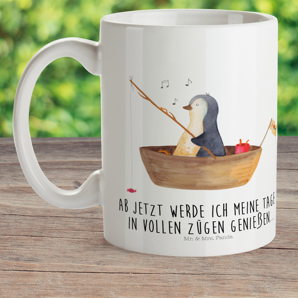 Kindertasse Pinguin Angelboot Kunststoff Tasse, Kindergarten, Tasse, Trinkbecher, Camping Becher, Kaffeetasse, Kunststoffbecher, Kindergartenbecher, Outdoorgeschirr, Kunststoffgeschirr, Reisebecher, Reisetasse, Kinderbecher, Pinguin, Pinguine, Angeln, Boot, Angelboot, Lebenslust, Leben, genießen, Motivation, Neustart, Neuanfang, Trennung, Scheidung, Geschenkidee Liebeskummer