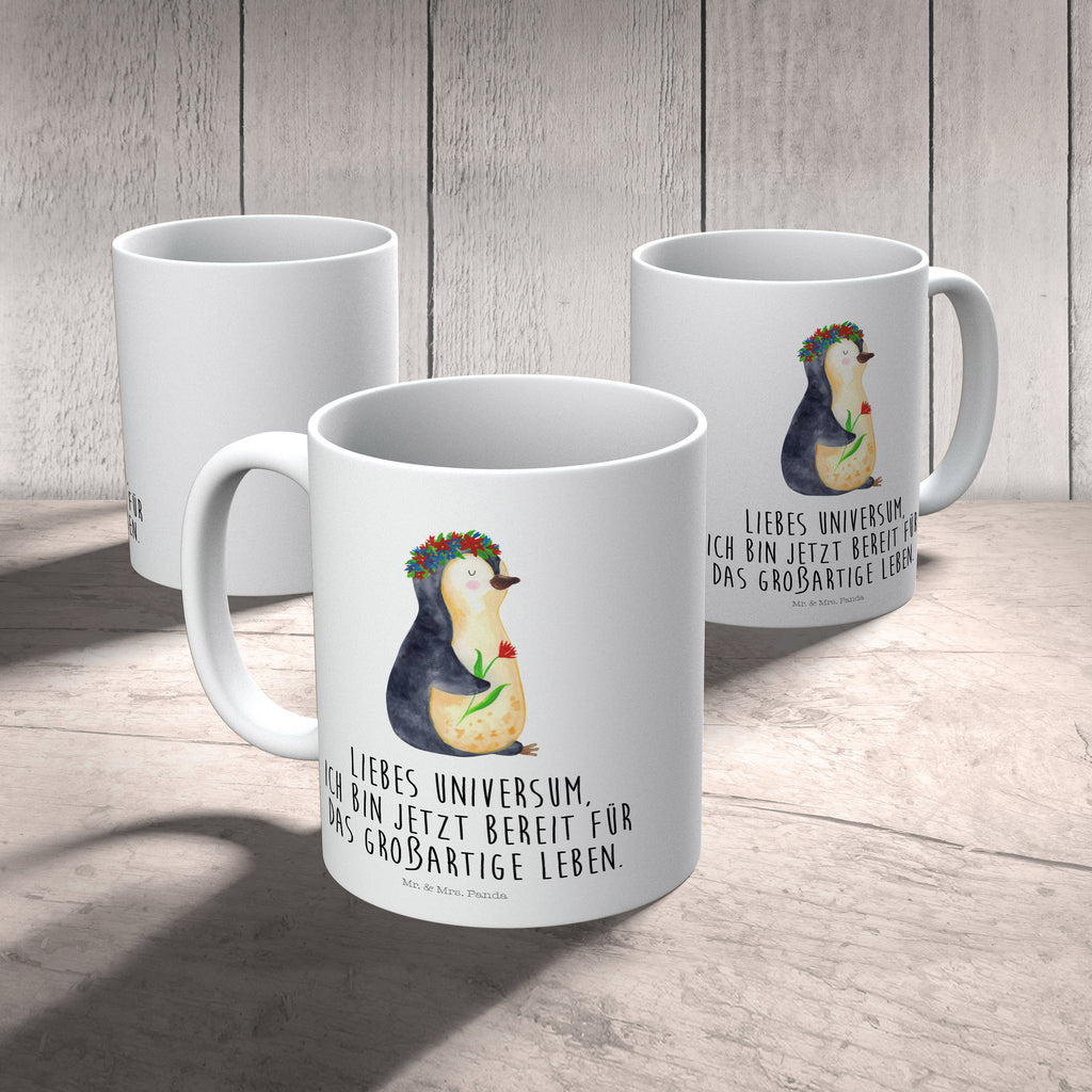 Kindertasse Pinguin Blumenkranz Kunststoff Tasse, Kindergarten, Tasse, Trinkbecher, Camping Becher, Kaffeetasse, Kunststoffbecher, Kindergartenbecher, Outdoorgeschirr, Kunststoffgeschirr, Reisebecher, Reisetasse, Kinderbecher, Pinguin, Pinguine, Blumenkranz, Universum, Leben, Wünsche, Ziele, Lebensziele, Motivation, Lebenslust, Liebeskummer, Geschenkidee