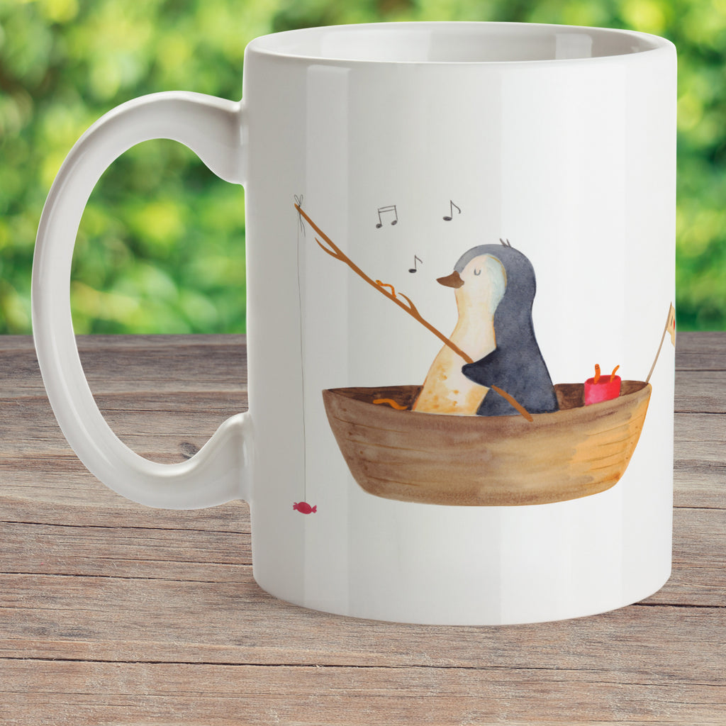 Kindertasse Pinguin Angelboot Kunststoff Tasse, Kindergarten, Tasse, Trinkbecher, Camping Becher, Kaffeetasse, Kunststoffbecher, Kindergartenbecher, Outdoorgeschirr, Kunststoffgeschirr, Reisebecher, Reisetasse, Kinderbecher, Pinguin, Pinguine, Angeln, Boot, Angelboot, Lebenslust, Leben, genießen, Motivation, Neustart, Neuanfang, Trennung, Scheidung, Geschenkidee Liebeskummer
