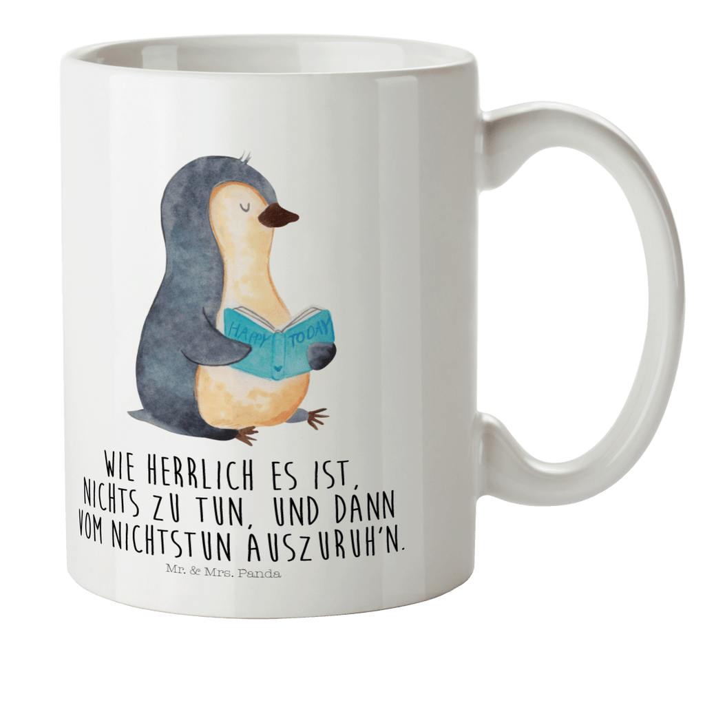 Kindertasse Pinguin Buch Kunststoff Tasse, Kindergarten, Tasse, Trinkbecher, Camping Becher, Kaffeetasse, Kunststoffbecher, Kindergartenbecher, Outdoorgeschirr, Kunststoffgeschirr, Reisebecher, Reisetasse, Kinderbecher, Pinguin, Pinguine, Buch, Lesen, Bücherwurm, Nichtstun, Faulenzen, Ferien, Urlaub, Freizeit