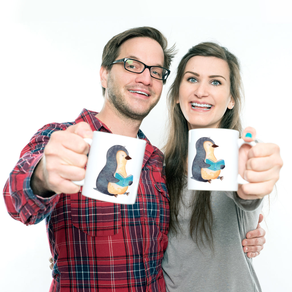 Kindertasse Pinguin Buch Kunststoff Tasse, Kindergarten, Tasse, Trinkbecher, Camping Becher, Kaffeetasse, Kunststoffbecher, Kindergartenbecher, Outdoorgeschirr, Kunststoffgeschirr, Reisebecher, Reisetasse, Kinderbecher, Pinguin, Pinguine, Buch, Lesen, Bücherwurm, Nichtstun, Faulenzen, Ferien, Urlaub, Freizeit