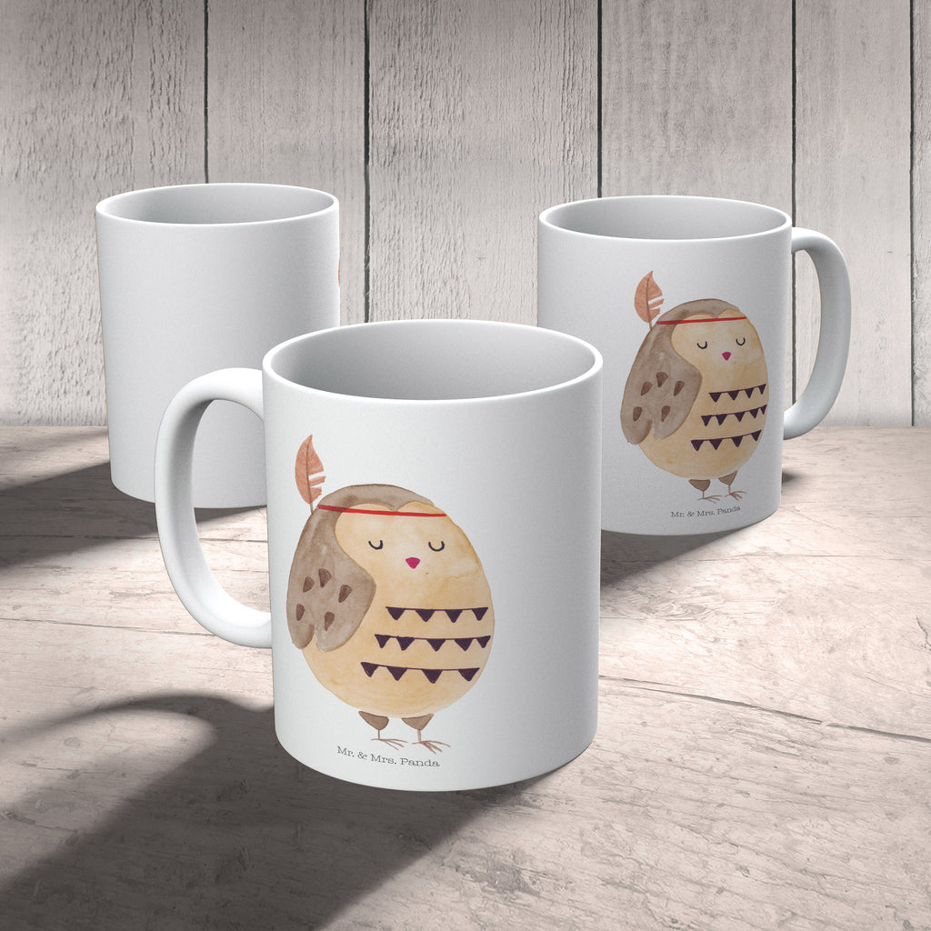 Tasse Eule Federschmuck Eule, Eule Deko, Owl, Das Leben ist ein Abenteuer, Reisespruch, Federschmuck, Dekoration  Becher, Kaffeetasse, Kaffeebecher, Tee, Frühstück, Büro  Eule