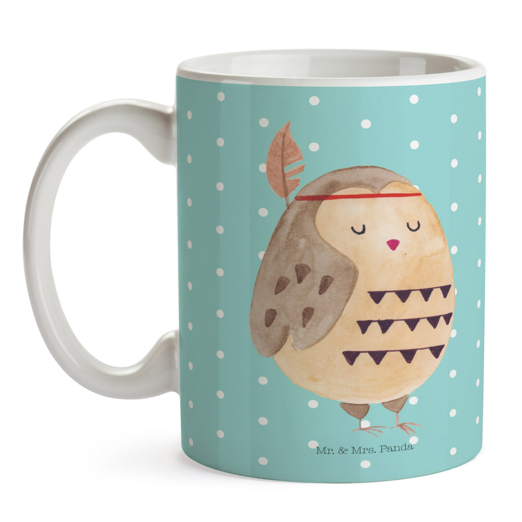 Tasse Eule Federschmuck Eule, Eule Deko, Owl, Das Leben ist ein Abenteuer, Reisespruch, Federschmuck, Dekoration  Becher, Kaffeetasse, Kaffeebecher, Tee, Frühstück, Büro  Eule