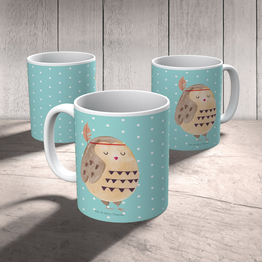 Tasse Eule Federschmuck Eule, Eule Deko, Owl, Das Leben ist ein Abenteuer, Reisespruch, Federschmuck, Dekoration  Becher, Kaffeetasse, Kaffeebecher, Tee, Frühstück, Büro  Eule