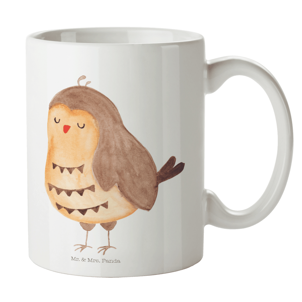 Tasse Eule Zufrieden Eule Spruch, Eule deko, Owl, Liebe Spruch, Romantisch, Wortspiel lustig, Spruch schön, Geschenk Hochzeitstag Becher, Kaffeetasse, Kaffeebecher, Tee, Frühstück, Büro  Eule